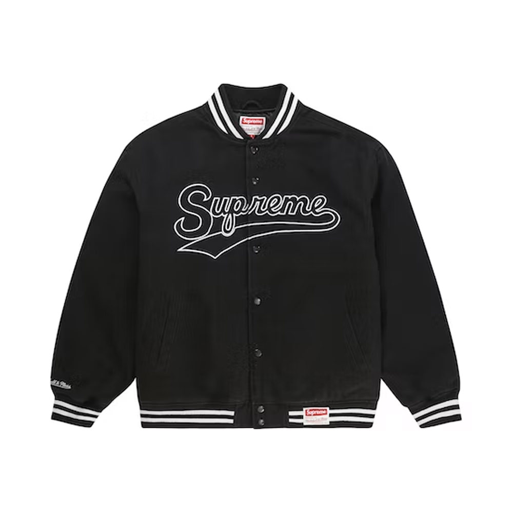 Supreme Mitchell & Ness Doughboy Twill Varsity Jacket BlackSupreme