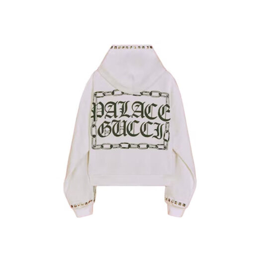 Palace x Gucci Printed Cotton Jersey Stud Sweatshirt Off-White
