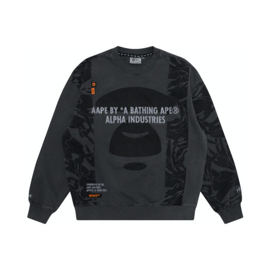 AAPE x Alpha Industries Washed Sweatshirt Black