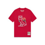 OVO Mitchell And Ness ’95 Raptors OG Owl T-Shirt Red