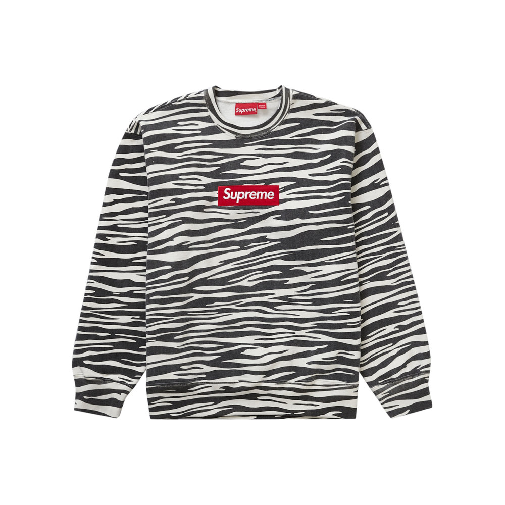 M□シュプリーム Supreme□Box Logo Crewneck Zebra-