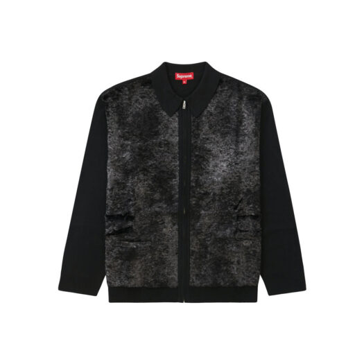 Supreme Faux Fur Zip Up Cardigan Black