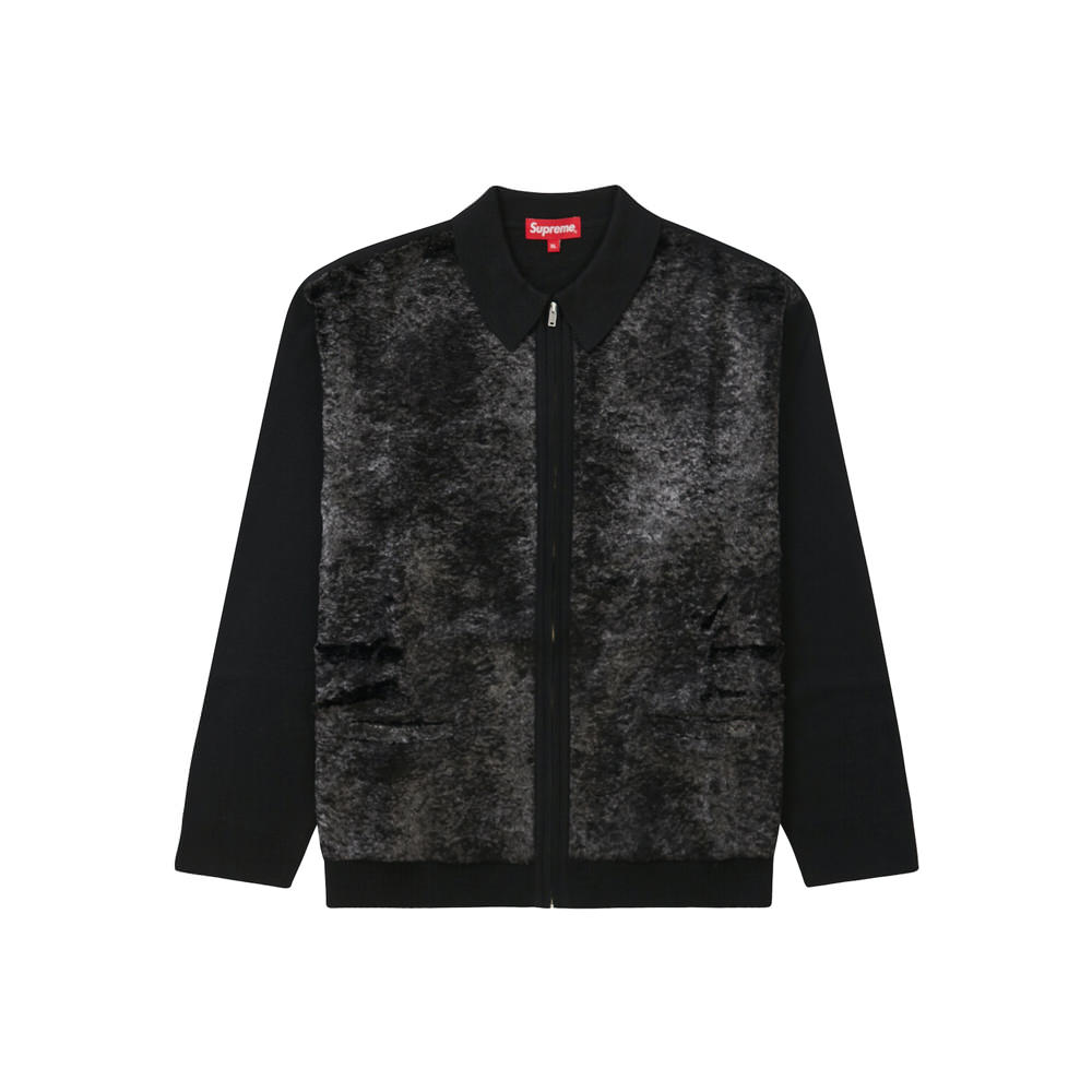 Supreme Faux Fur Zip Up Cardigan BlackSupreme Faux Fur Zip Up