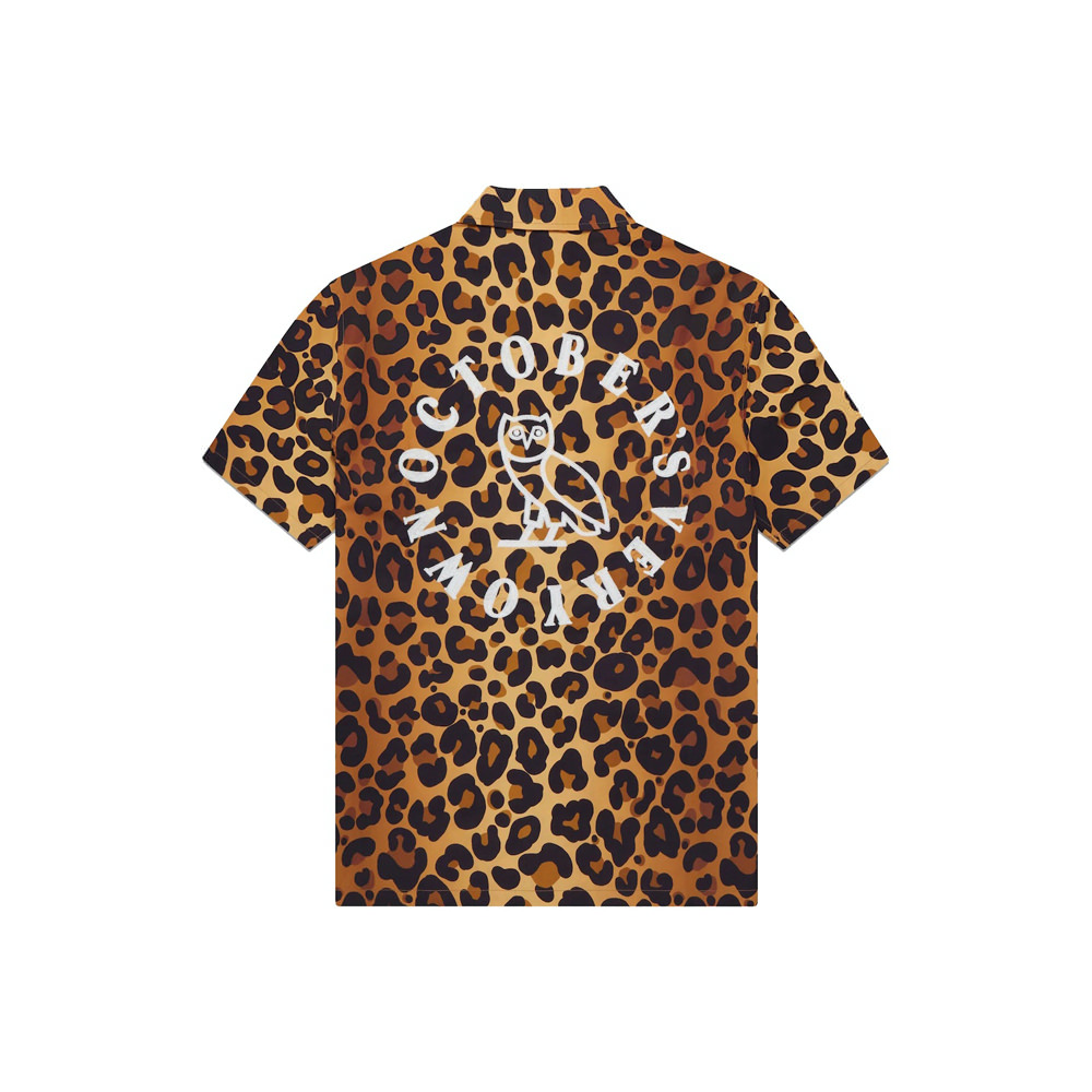 OVO Leopard Print Camp Shirt OrangeOVO Leopard Print Camp Shirt Orange ...