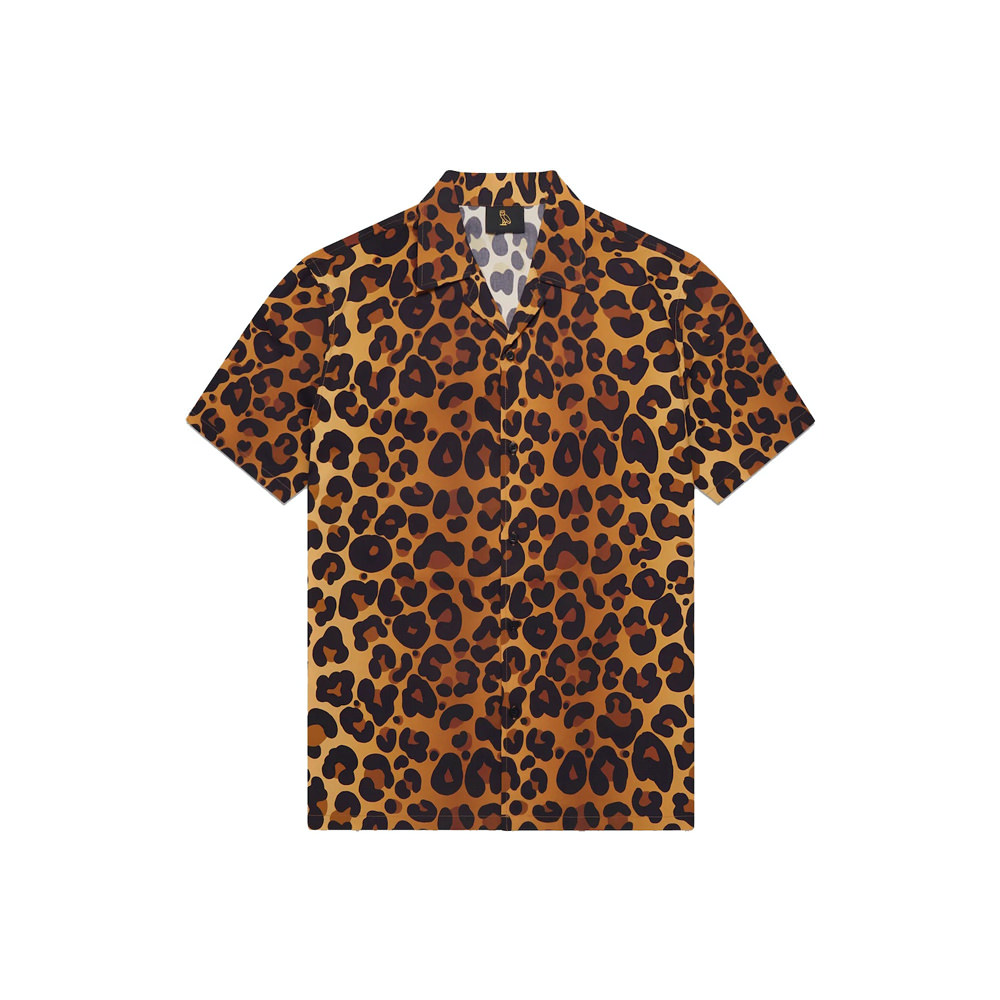 OVO Leopard Print Camp Shirt OrangeOVO Leopard Print Camp Shirt Orange ...