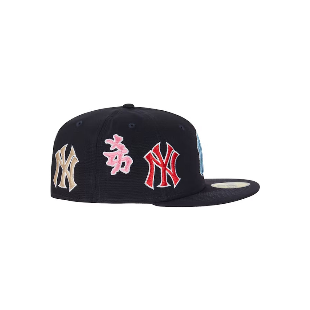 Supreme NY x New Era Kanji Logo Fitted Navy BNWT 7 5/8 yankees rare  exclusive