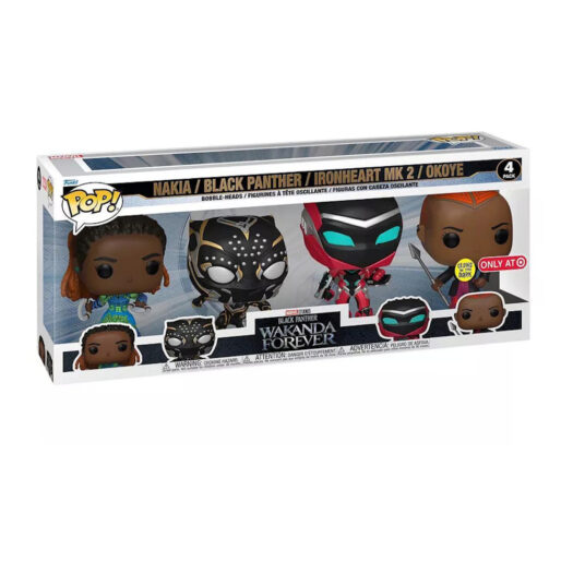 Funko Pop! Marvel Studios Black Panther Wakanda Forever GITD Target Exclusive 4-Pack