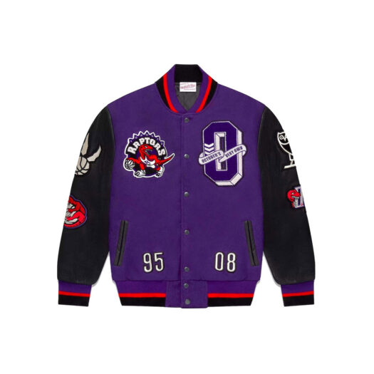 OVO Mitchell And Ness '95 Raptors Varsity Jacket Purple