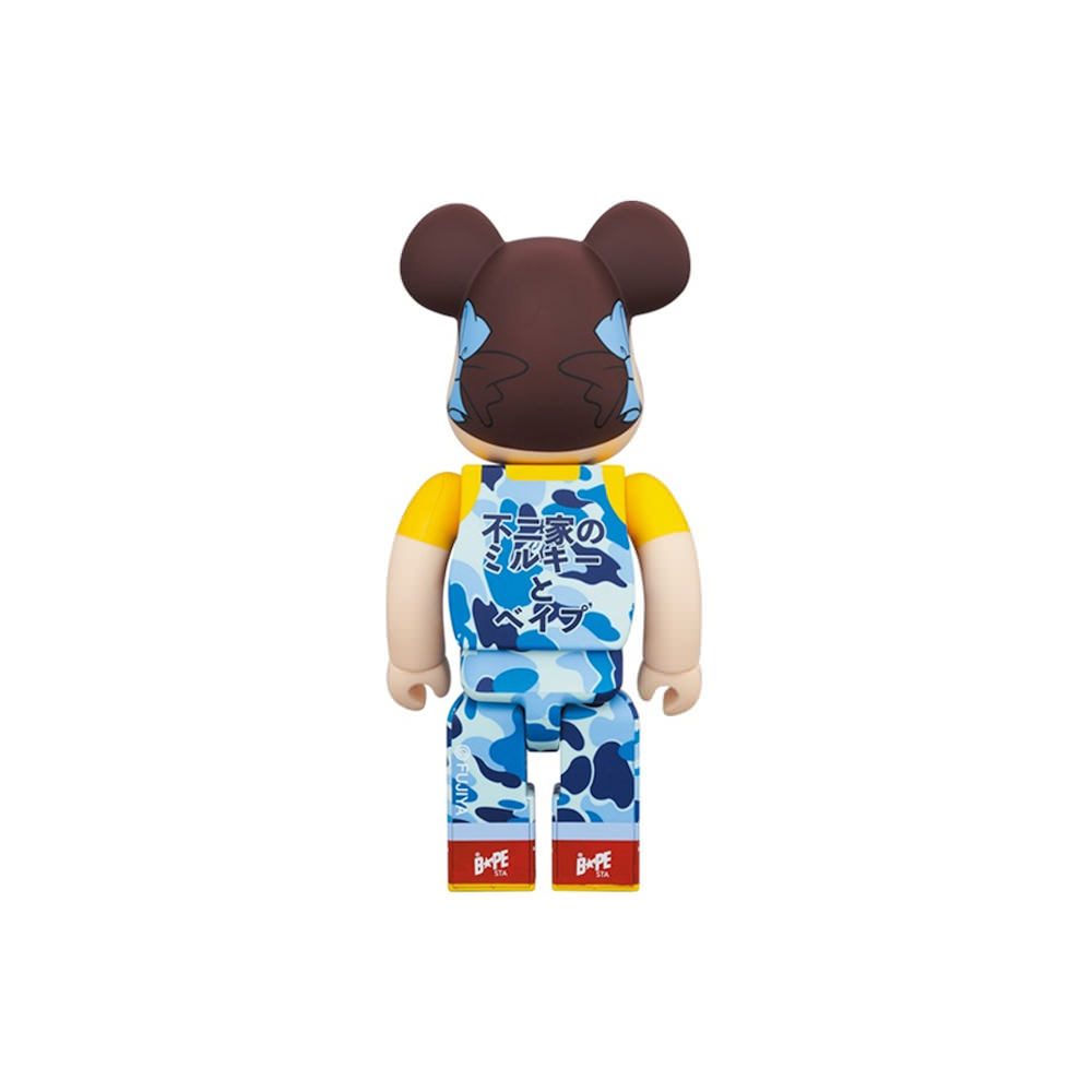 Bearbrick x BAPE Peko-chan 100% & 400% Set Blue CamoBearbrick x