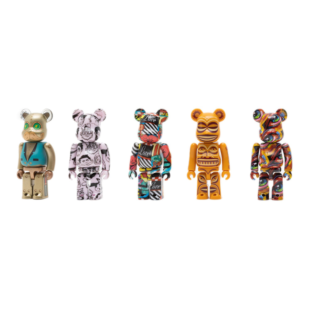 Bearbrick DesignerCon Artist Series 4 (Doktor A, Bobby Hundreds, Nina  Palomba, Shag and Hannah Webb) 100% (Set of 5)Bearbrick DesignerCon Artist Series  4 (Doktor A, Bobby Hundreds, Nina Palomba, Shag and Hannah