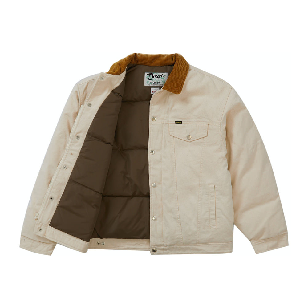 メンズSupreme Schott Canvas Down TruckerJacket