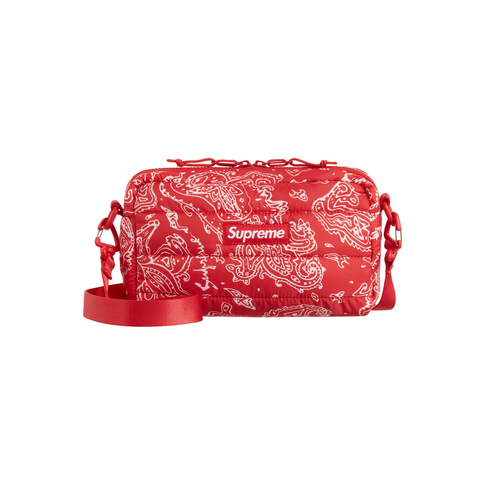 SUPREME FW22 PUFFER SIDE BAG RED BLUE PAISLEY BLACK BRAND NEW