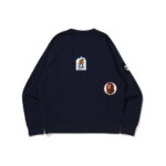 BAPE Multi Label Relaxed Fit Crewneck Navy