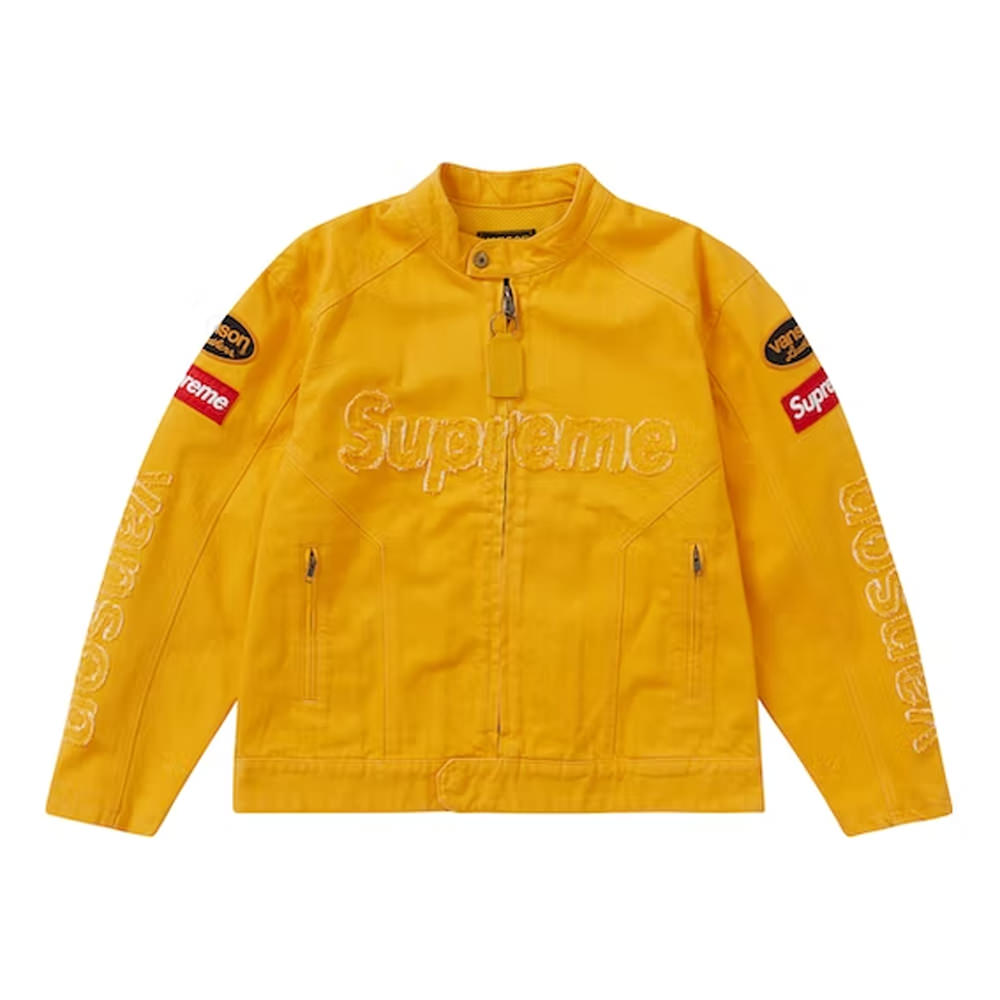 Supreme Vanson Leathers Cordura Denim Jacket Yellow