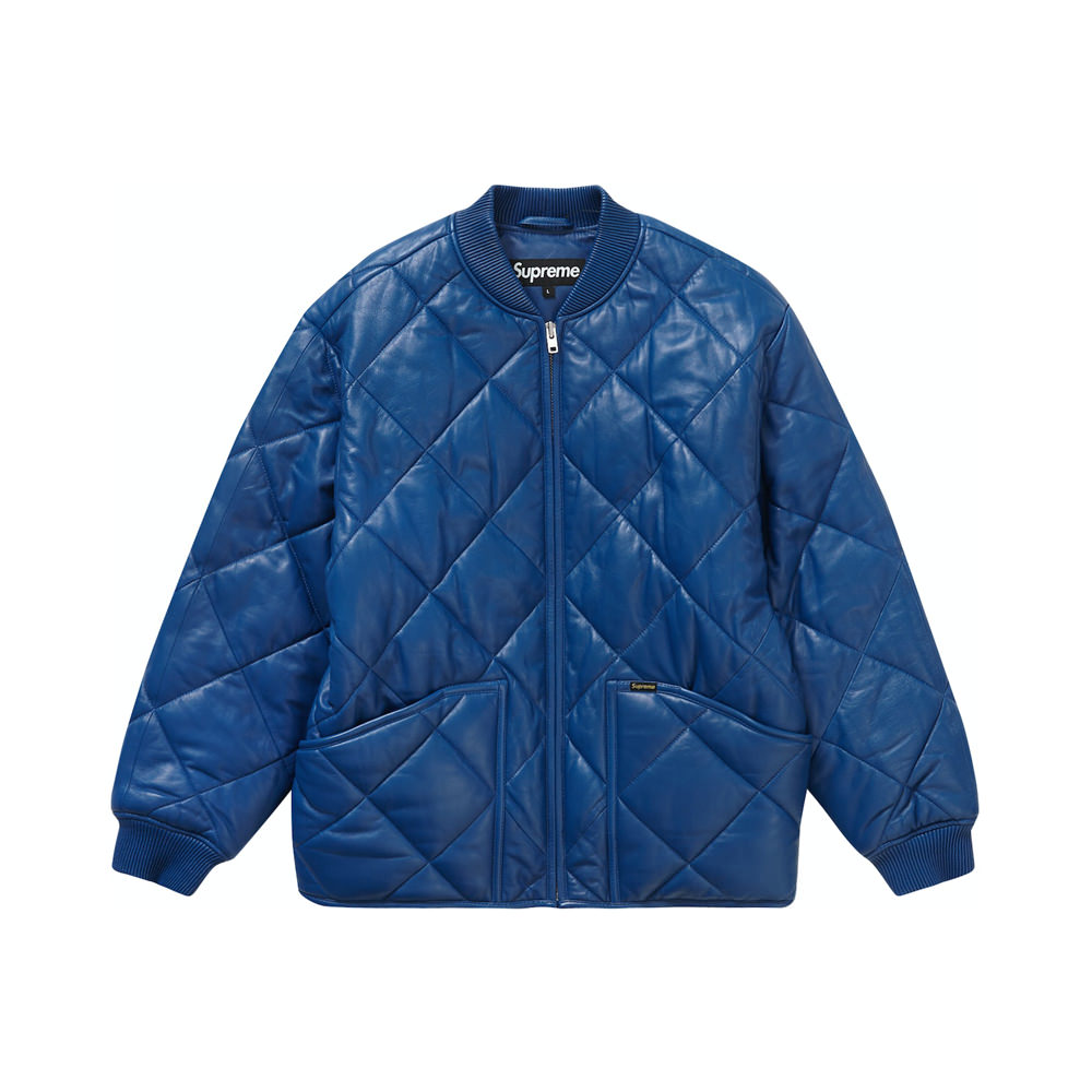 Supreme Quilted Leather Work Jacket RoyalSupreme Quilted Leather Work ...