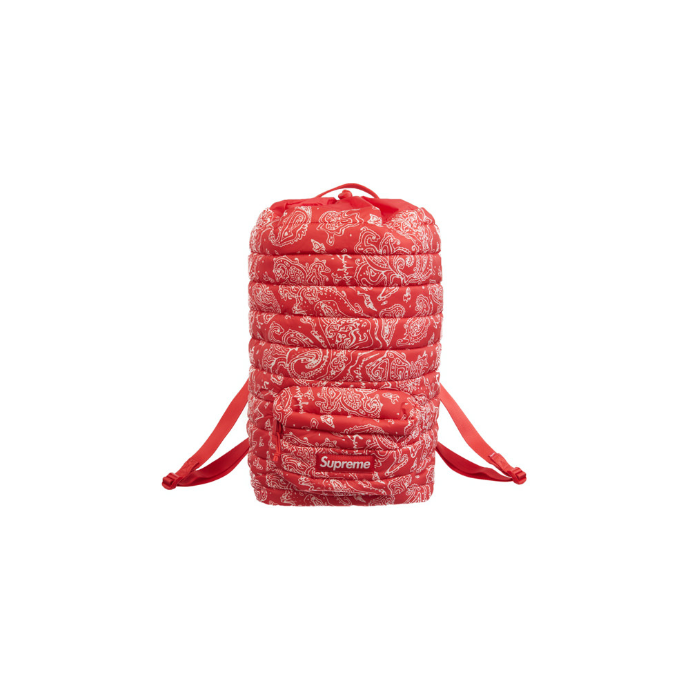 Supreme Puffer Backpack Red Paisley – RIF LA