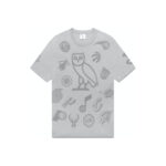OVO NBA Team Icons OG Owl T-Shirt Heather Grey
