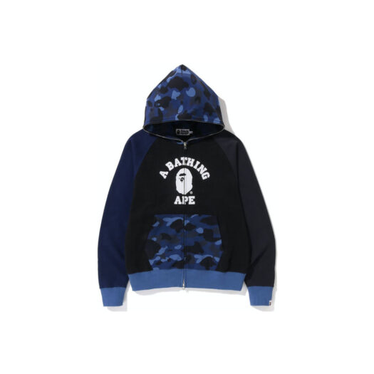 BAPE Color Camo Relaxed Fit Full Zip Hoodie Navy