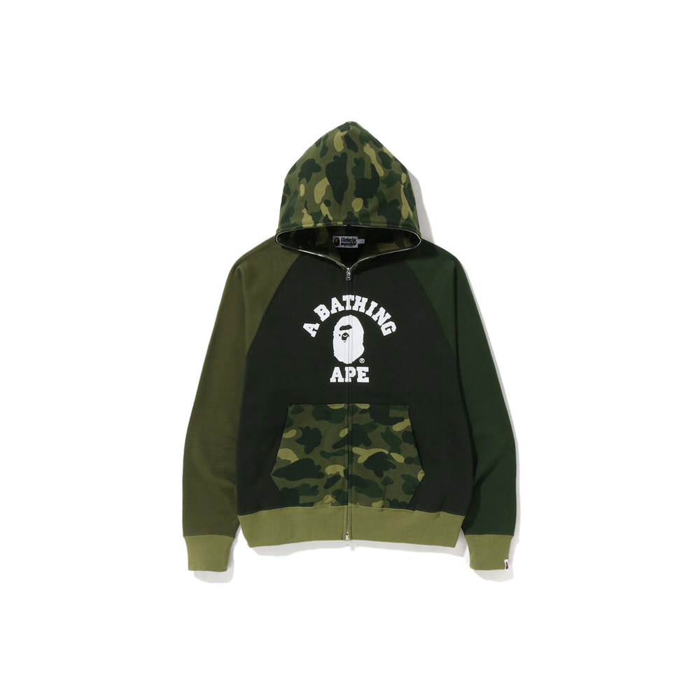 BAPE Color Camo Relaxed Fit Full Zip Hoodie GreenBAPE Color Camo ...