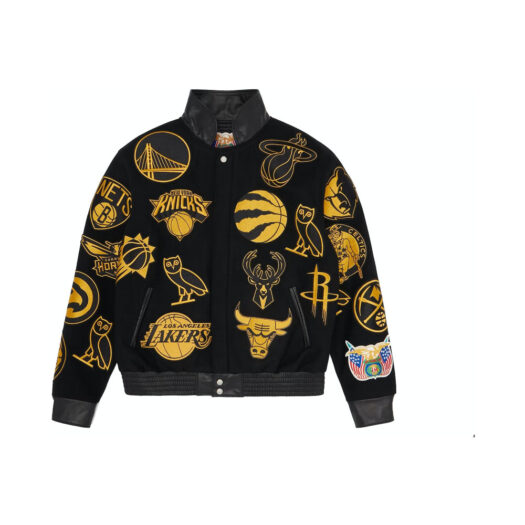 OVO NBA Jeff Hamilton Team Icons Wool Jacket Black