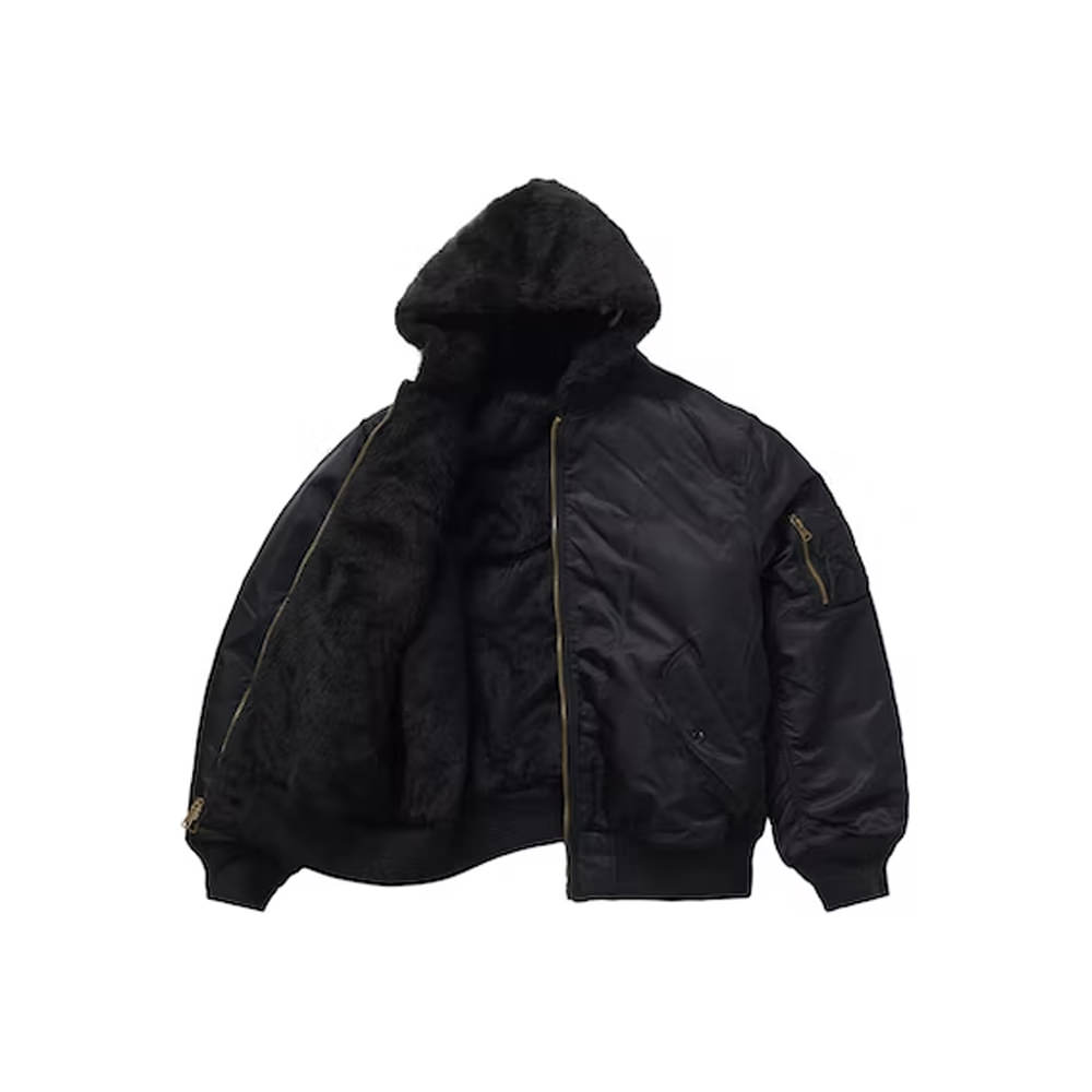 supreme Faux Fur Reversible MA-1 Black-