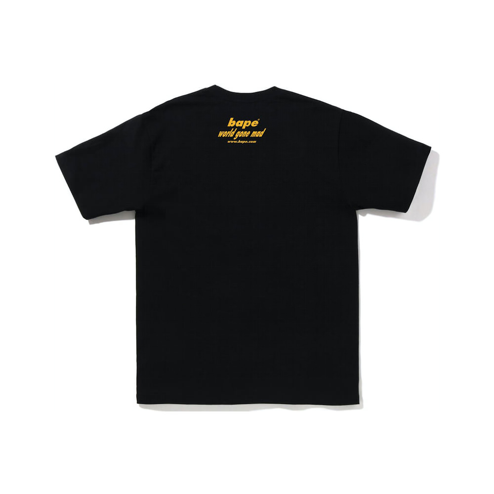 BAPE Block Check WGM Ape Head Tee Black RedBAPE Block Check WGM