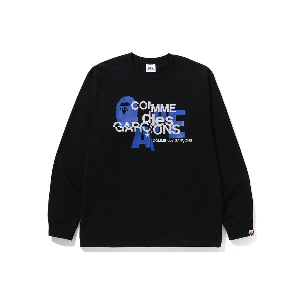 BAPE x Comme des Garcons Osaka L/S T-Shirt Black BlueBAPE x Comme ...
