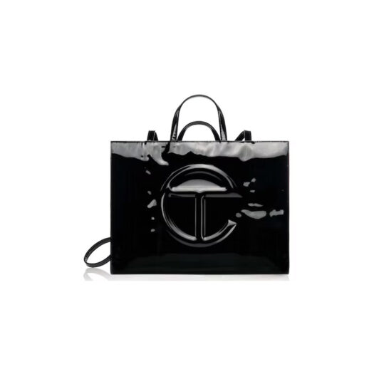 Telfar Large Patent Shopping Bag Black