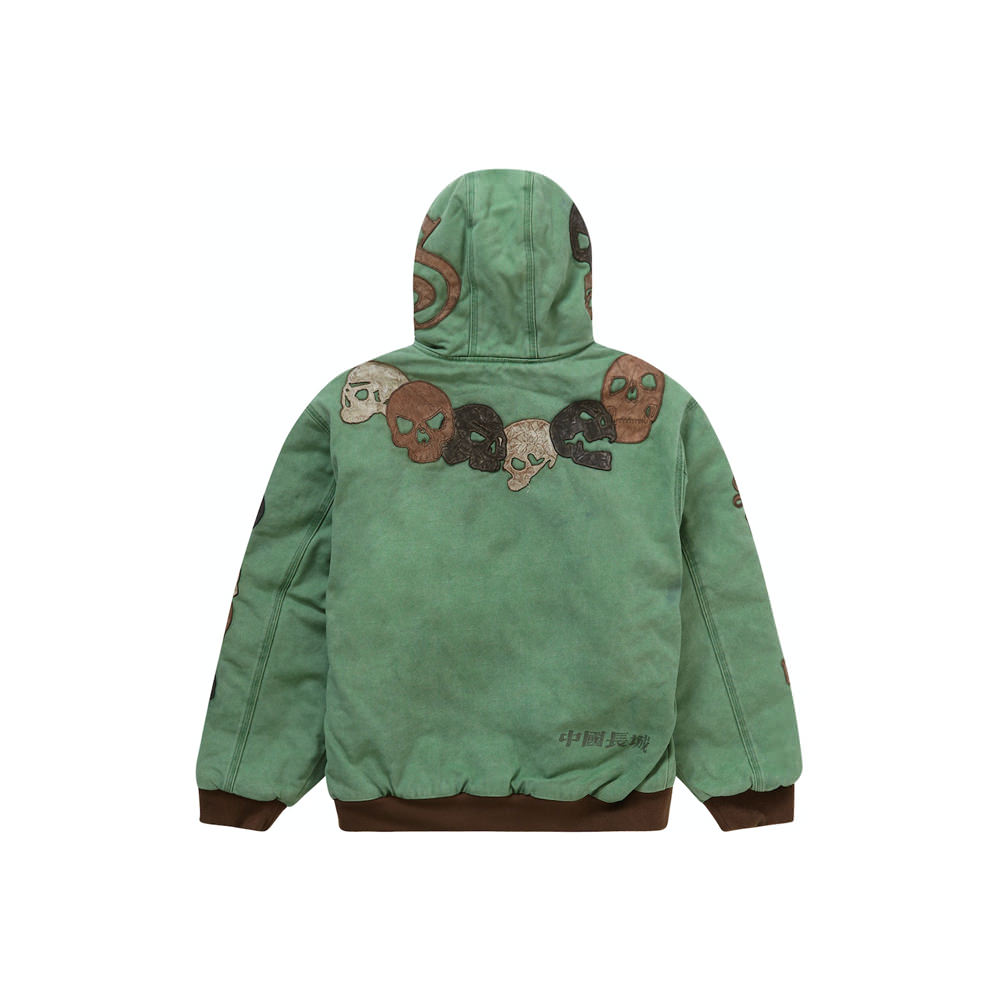 Supreme Great China Wall Hooded Work Jacket Washed Green