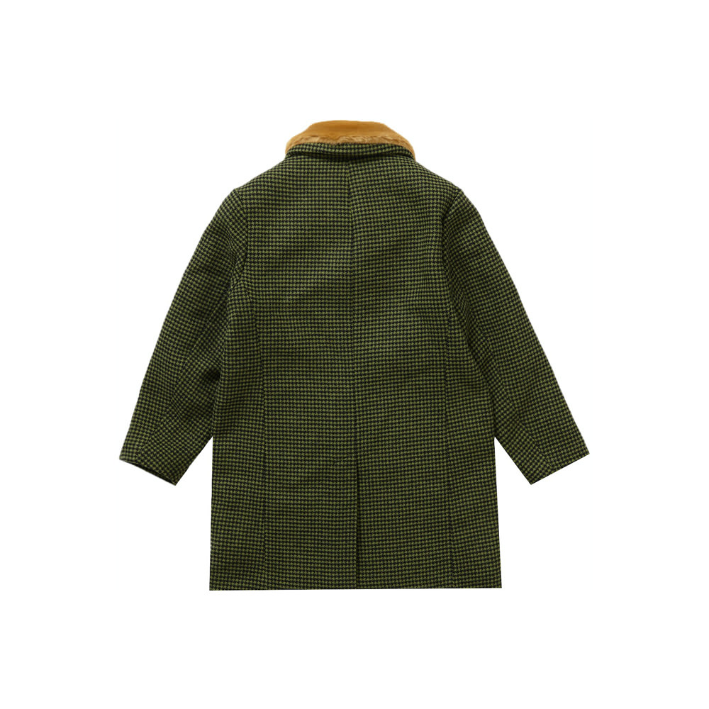 Supreme Fur Collar Car Coat Green HoundstoothSupreme Fur Collar Car Coat  Green Houndstooth - OFour