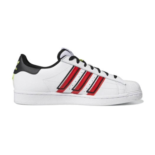 adidas Superstar Cloud White Outlined Red Stripes