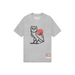 OVO Mitchell And Ness ’95 Raptors OG Owl T-Shirt Heather Grey