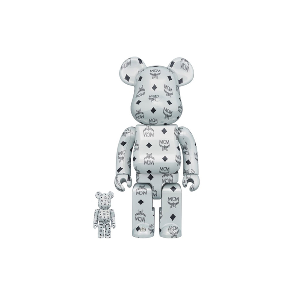 Bearbrick x MCM 100% u0026 400% Set White Chrome Ver.