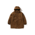 BAPE Long Relaxed Fit Down Jacket Beige