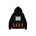 BAPE Soccer Game Graphic Relaxed Fit Full Zip Hoodie Black