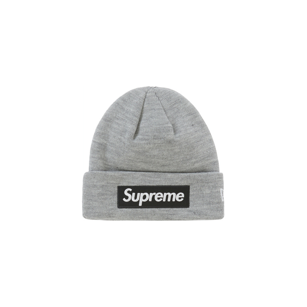 Supreme New Era Box Logo Beanie (FW22) Heather Grey