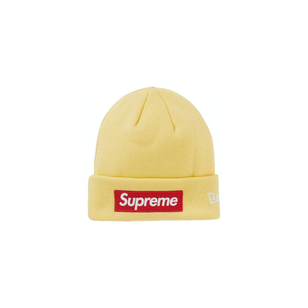 Supreme New Era Box Logo Beanie (FW22) Pale YellowSupreme New Era 