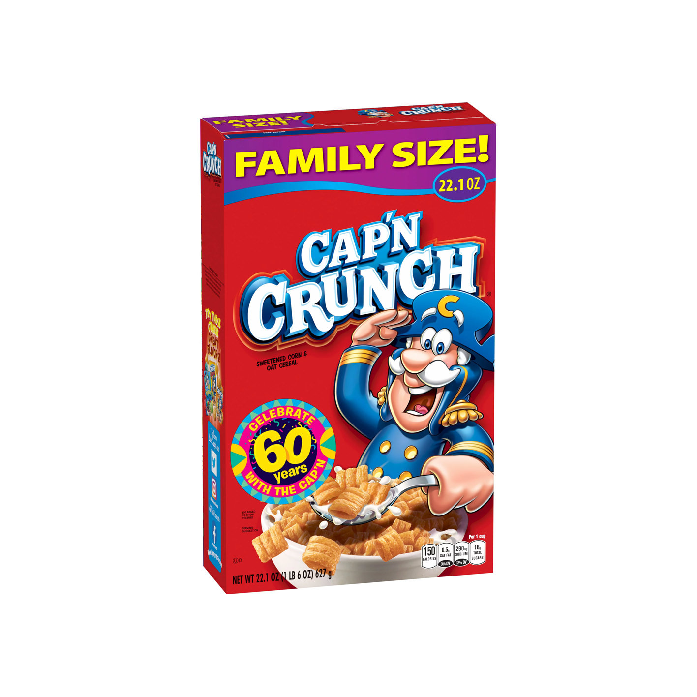 Cap’n Crunch Cereal Original Family Size Box, 22.1 oz