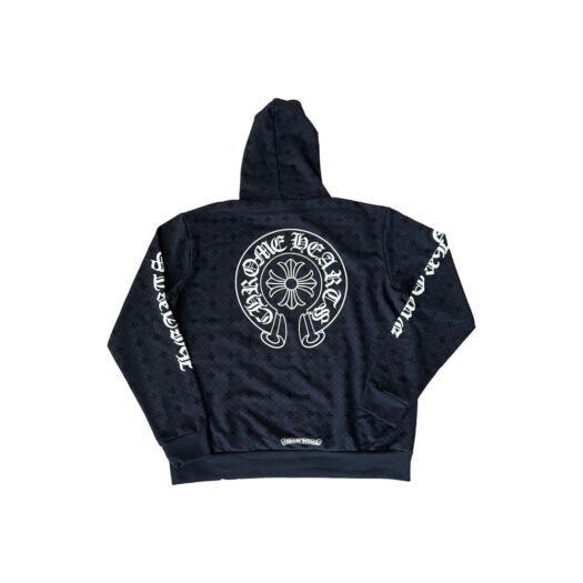 Chrome Hearts Plus Cross Allover Print With Horseshoe Logo Hoodie Black