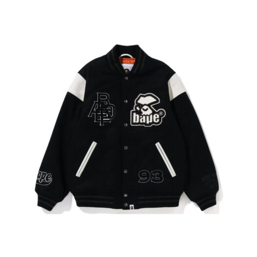 BAPE Switch Shoulder Varsity Jacket Black