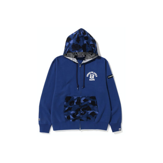 BAPE x Undefeated Color Camo Relaxed Zip Hoodie Navy