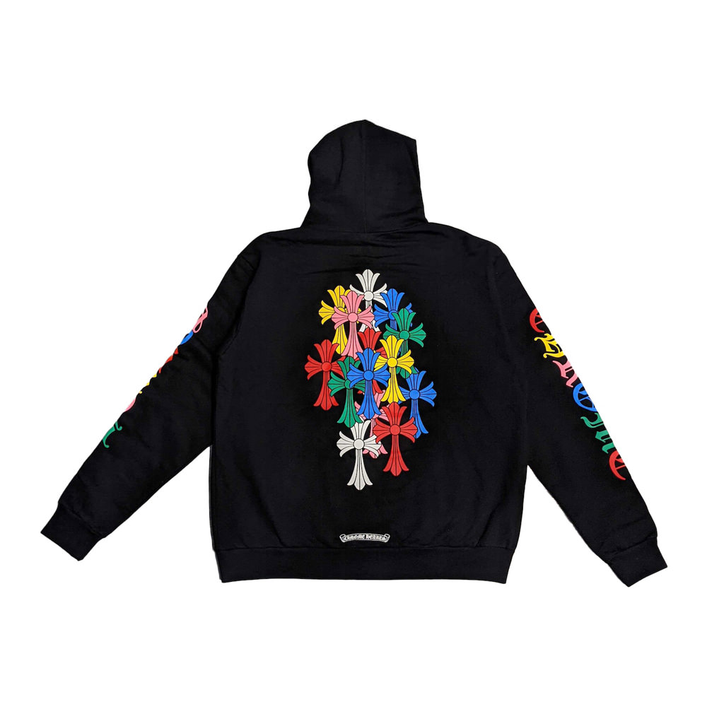 Chrome Hearts Multi Color Cross Cemetery Zip Up Hoodie BlackChrome