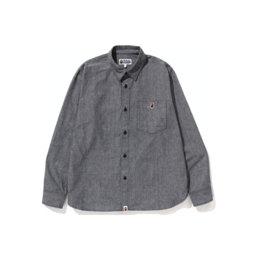BAPE One Point Relaxed Fit Chambray Shirt Shirt Black