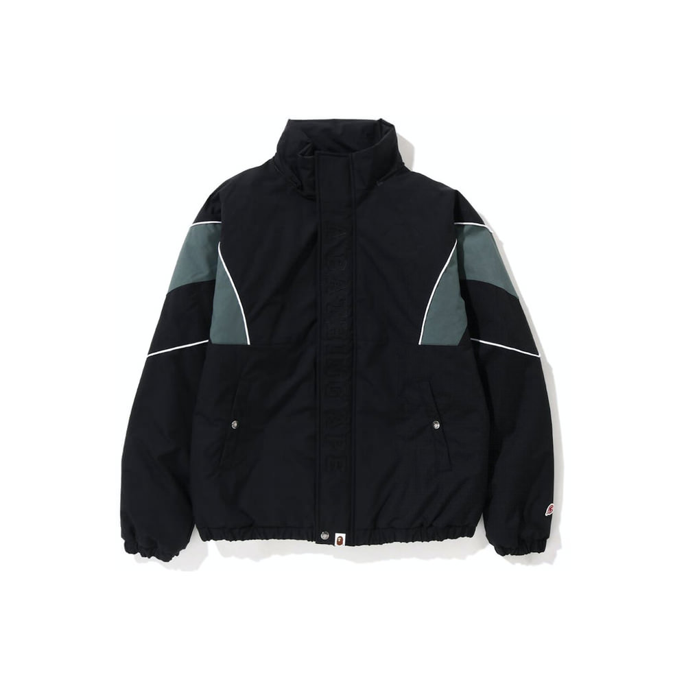 BAPE Bape Football Jacket BlackBAPE Bape Football Jacket Black - OFour