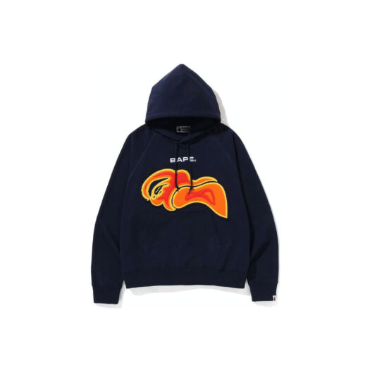 BAPE Layered Patch Loose Fit Pullover Hoodie Navy