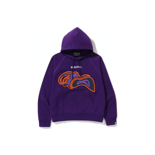BAPE Layered Patch Loose Fit Pullover Hoodie Purple
