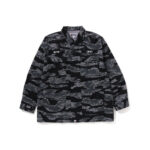 BAPE Tiger Camo Relaxed Fit Military Shirt Black
