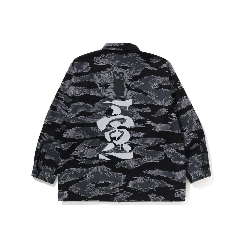 A BATHING APE TIGER CAMO MILITARY SHIRT