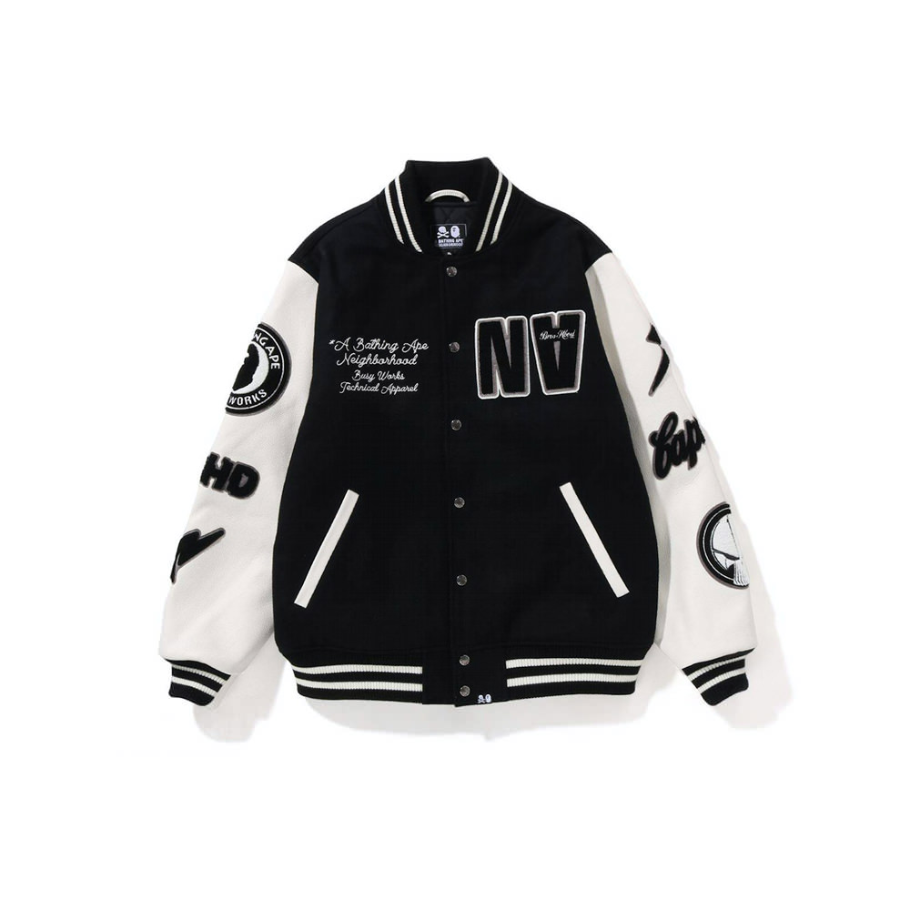 Bape varsity hot sale jacket hoodie