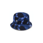 BAPE x Undefeated Color Camo Flannel Bucket Hat Navy